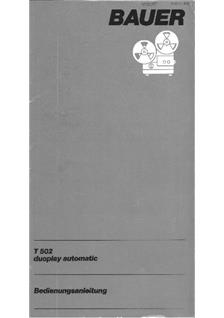 Bauer T 502 manual. Camera Instructions.